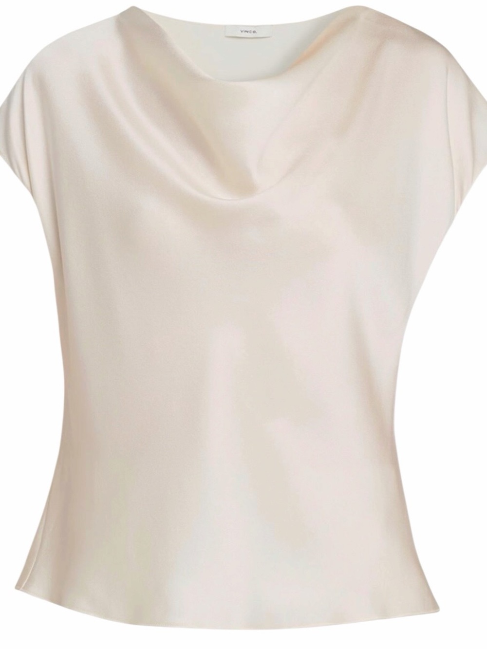 Vince Cream Cowl Neck Cap Sleeve Blouse